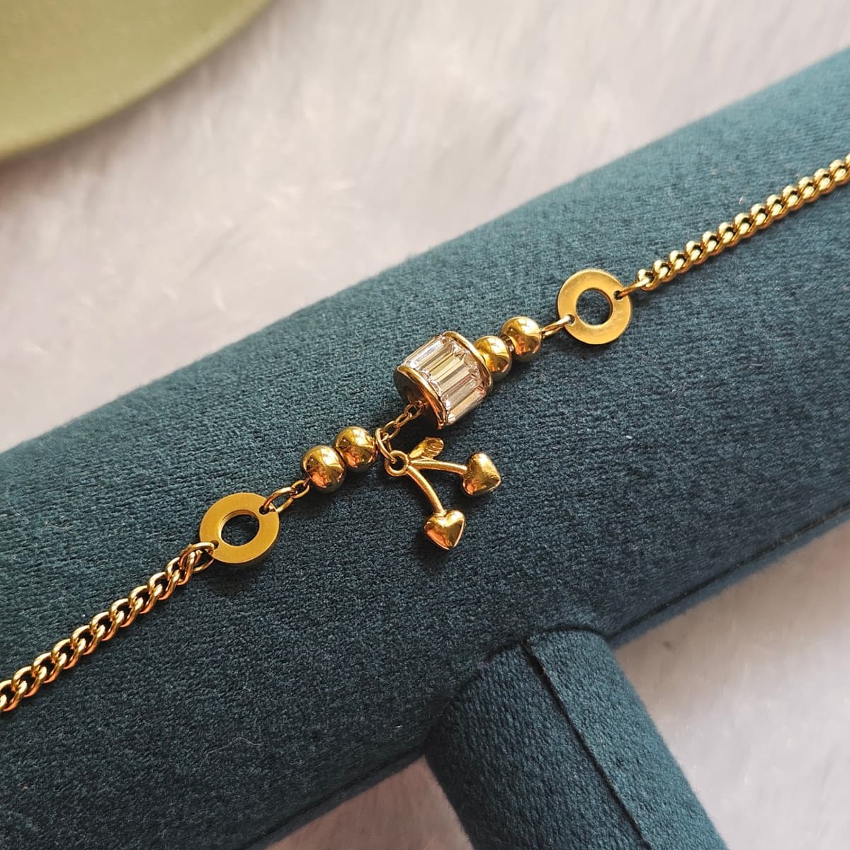 White Stone ring rolled bracelet  — image 2