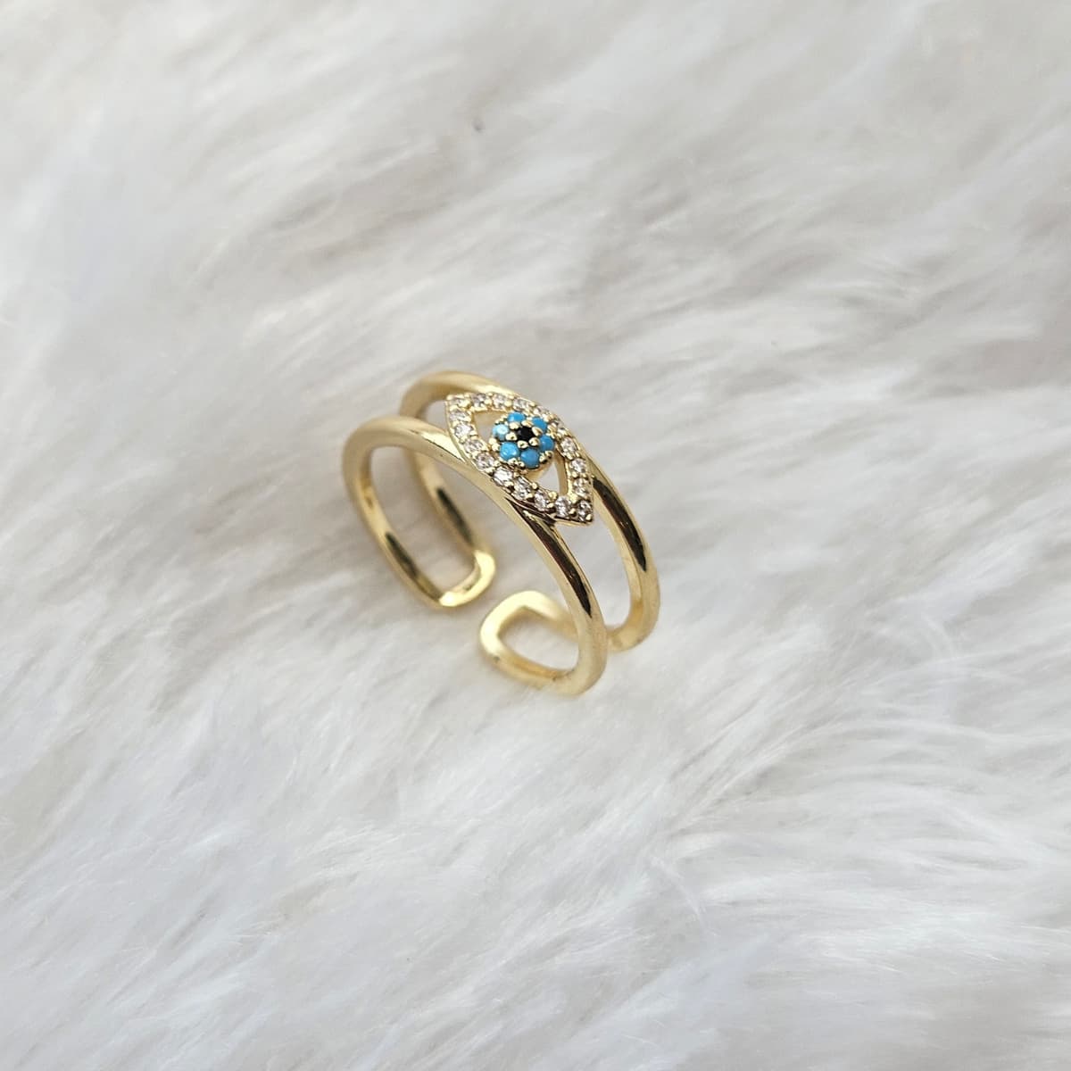 Evil eye Anti-Tarnish Adjustable Ring — image 3