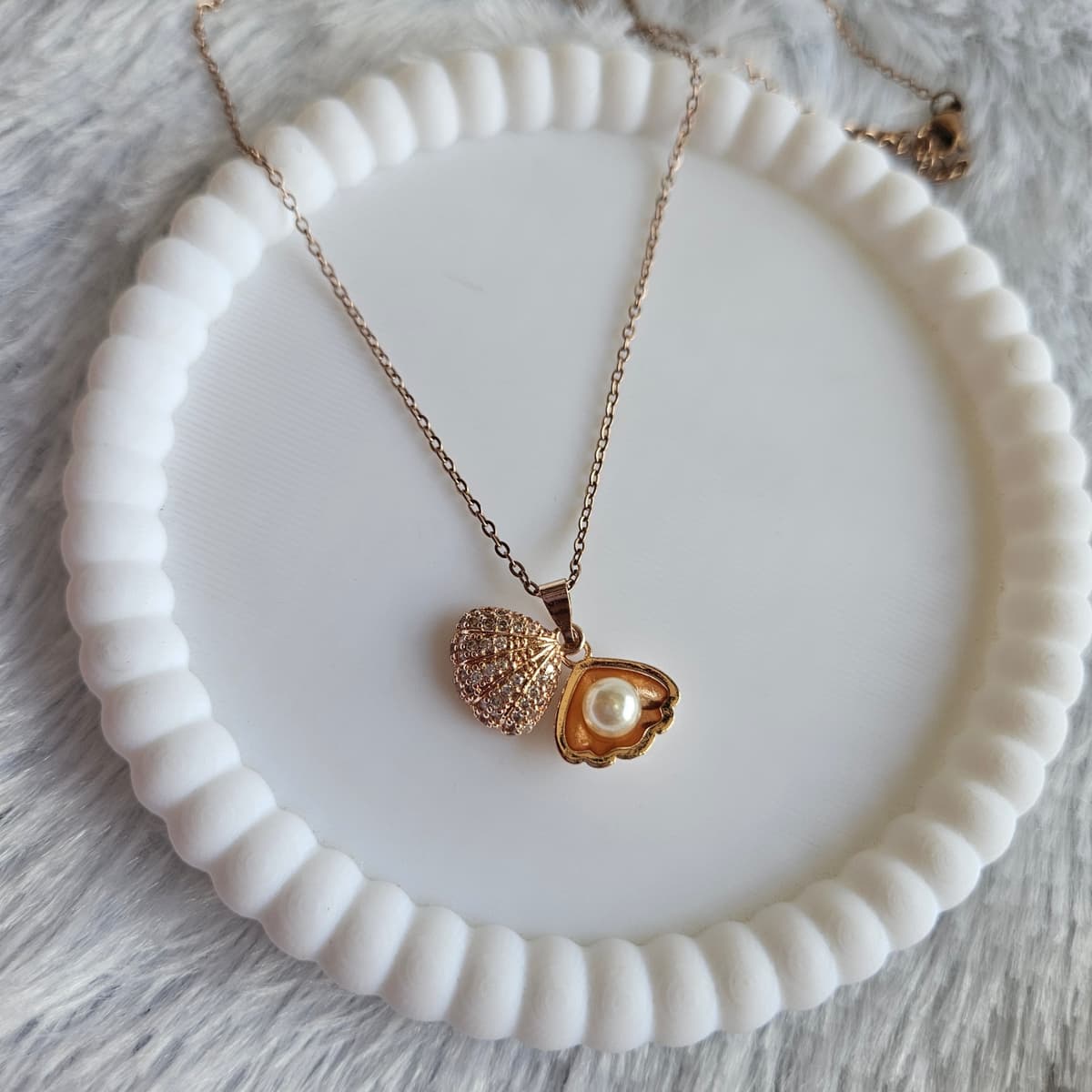 Rosegold Shell Pendant Anti-Tarnish 