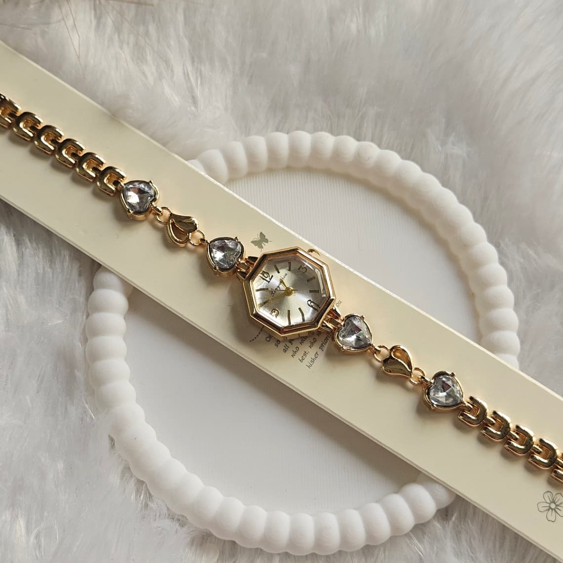 Anti-Tarnish Heart Chain Watch White