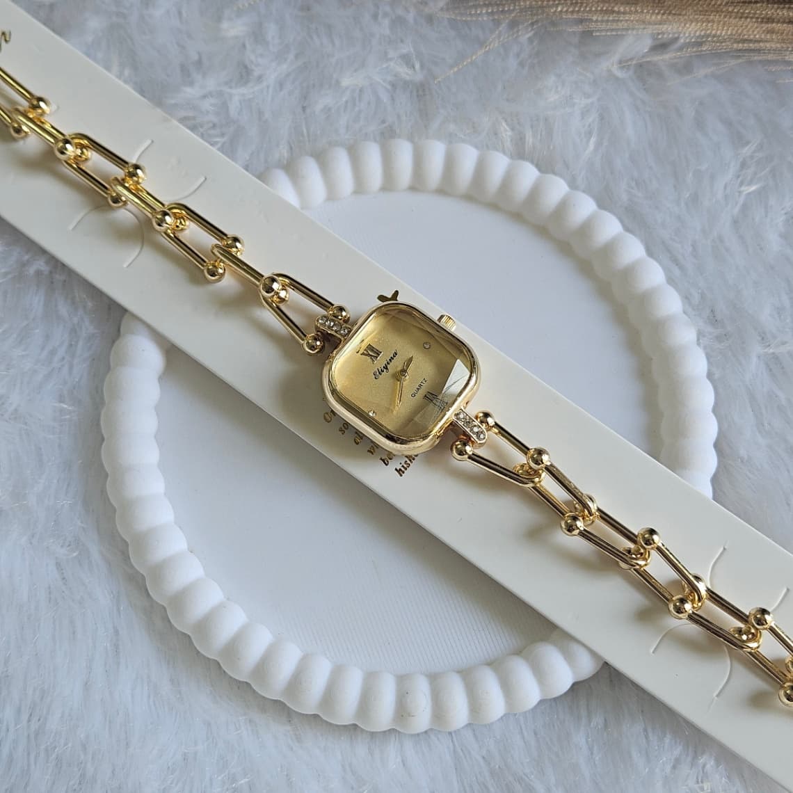 Anti-tarnish Square Dial Watch Gold