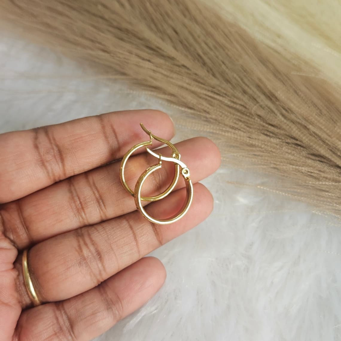Anti-Tarnish Round Pattern Hoops  — image 2
