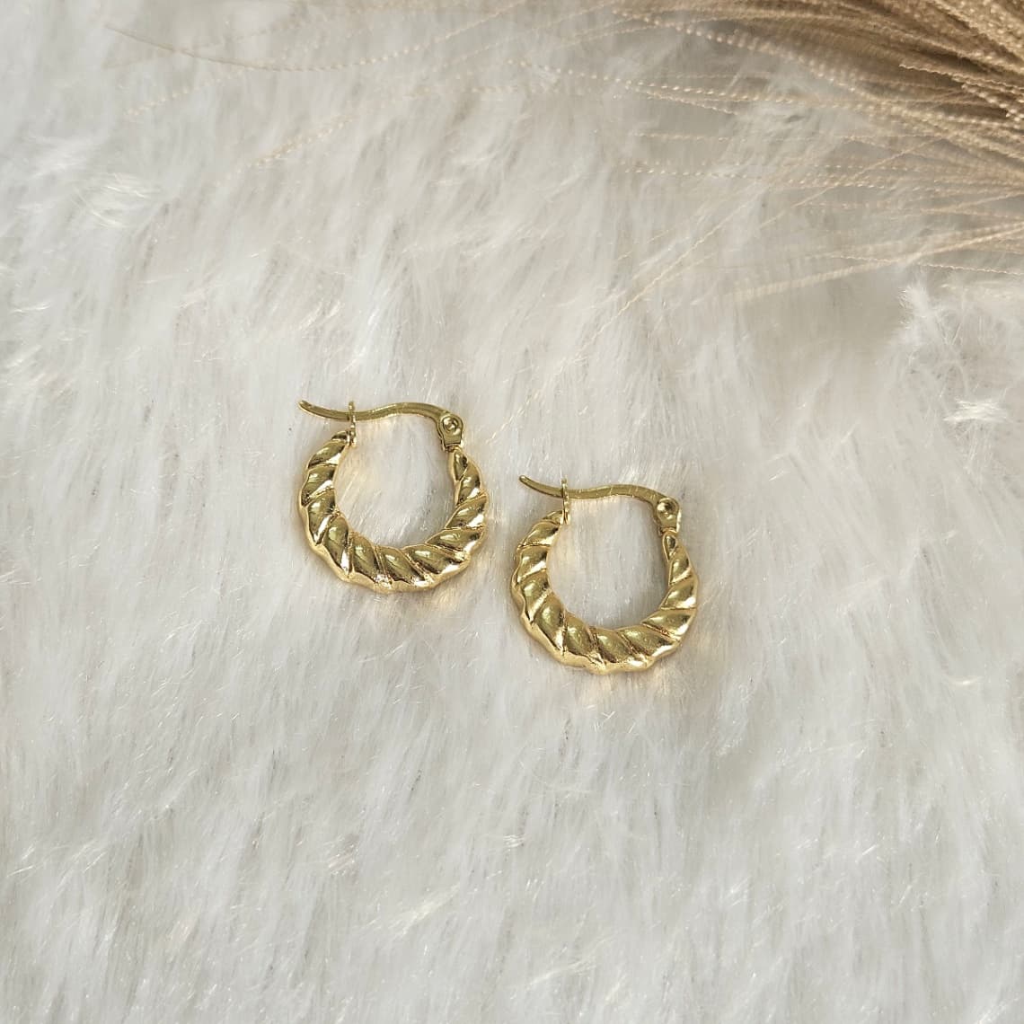 Anti-Tarnish Round Pattern Hoops — image 2