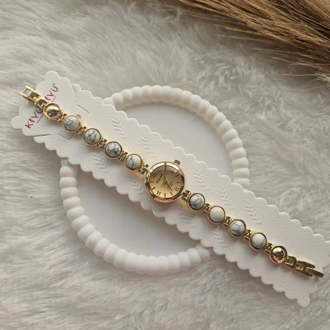 White Beads Anti-Tarnish Watch 