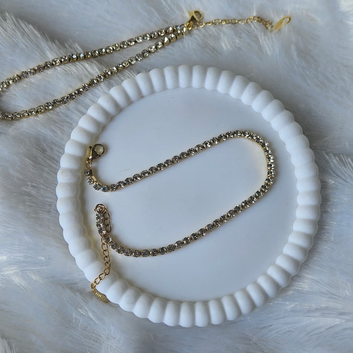 White Stone Anklet Pair — image 2