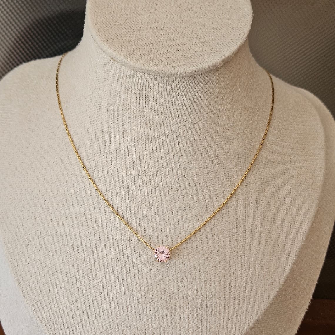 Pink Solitaire Pendant 