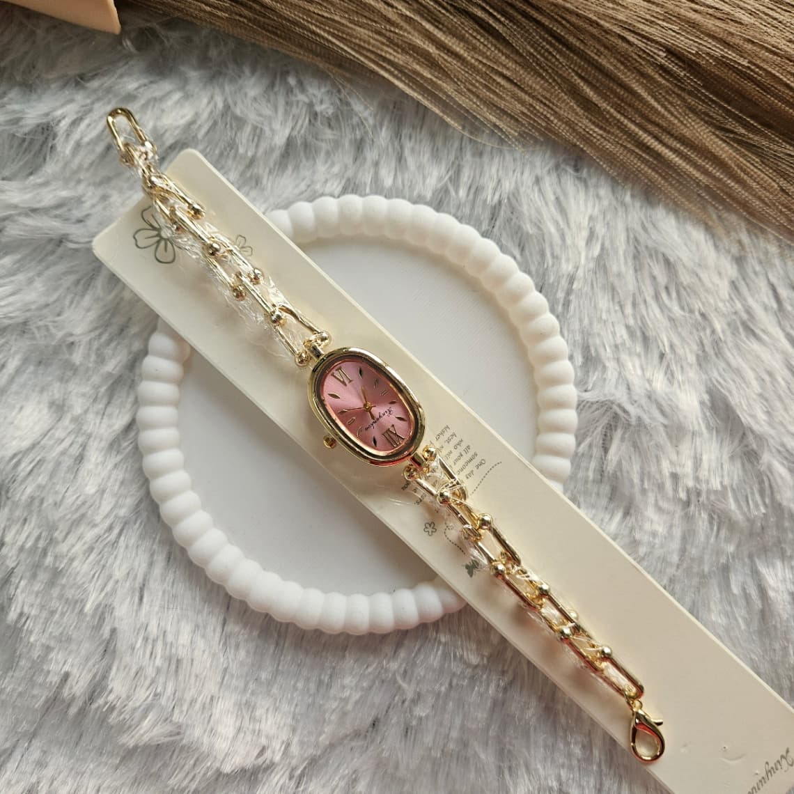 Anti-Tarnish Oval Dial Watch Pink — image 2