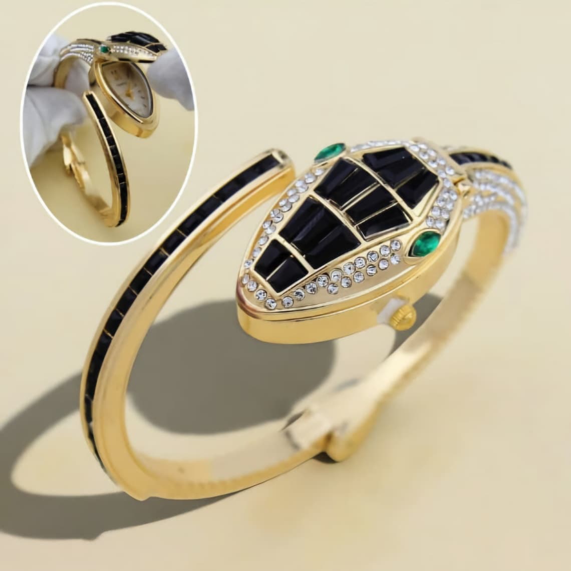 Black Serpentine Bangle type Watch — image 3