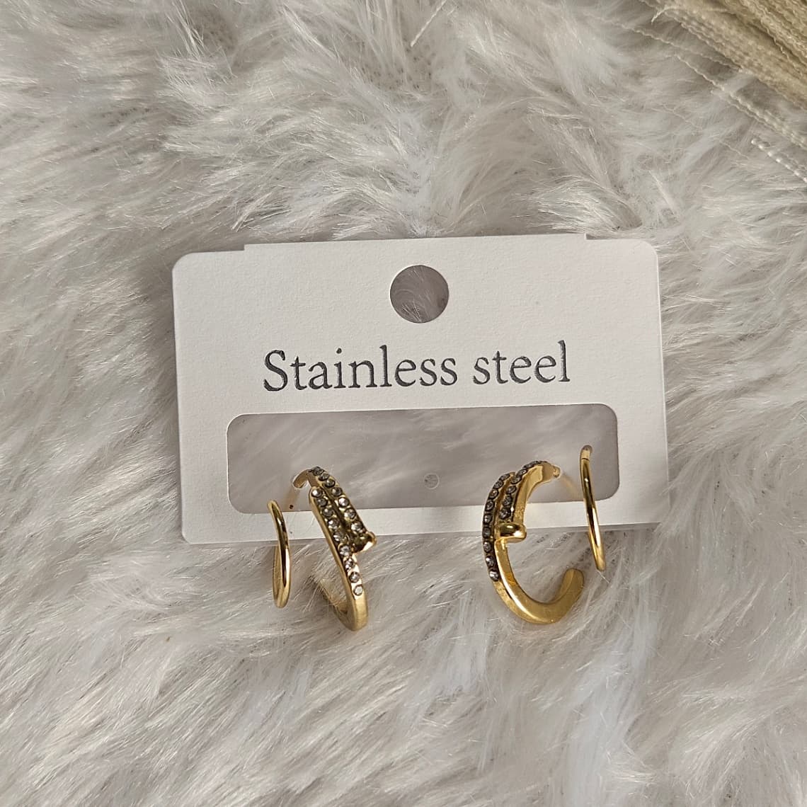Double Stone Line Spiral Stud — image 2