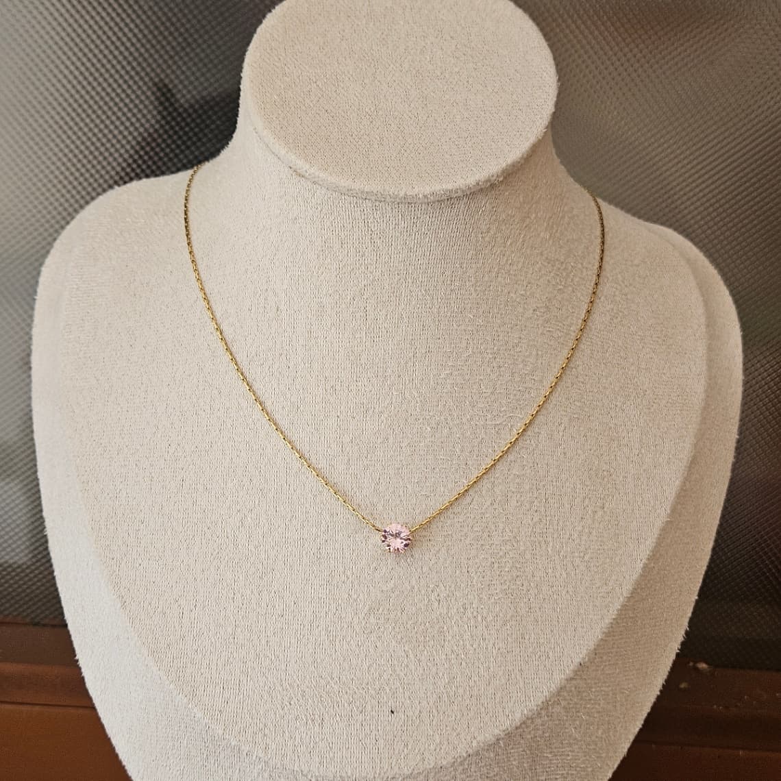 Pink Solitaire Pendant — image 2